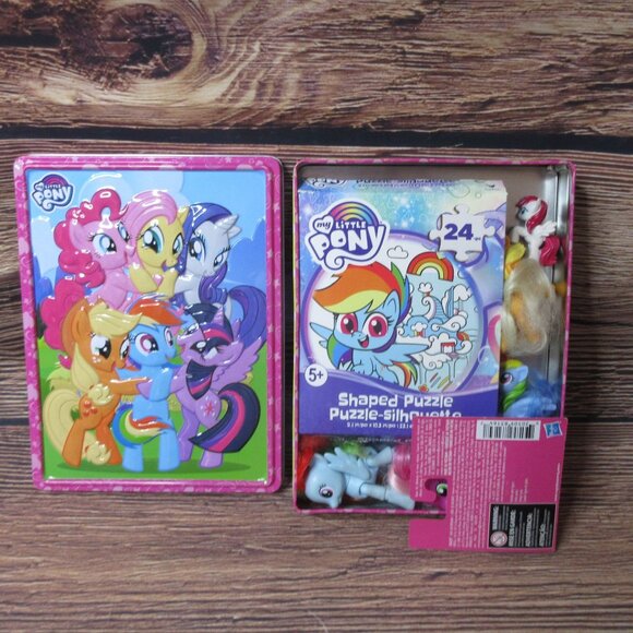 Lot of My Little Pony Figures & Puzzle in Collector's Tin Box - Picture 8 of 8